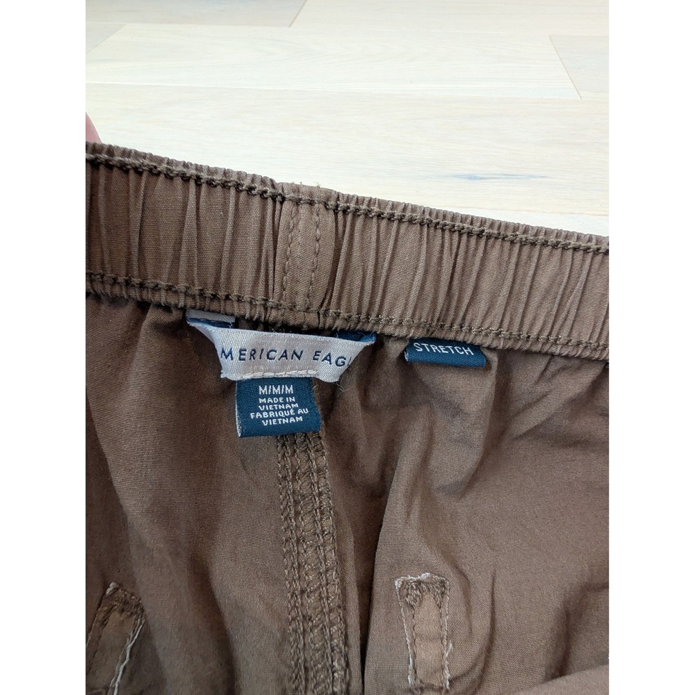 American Eagle Brown Cargo Parachute Pants Baggy Utility Y2K Size M - Picture 9 of 12